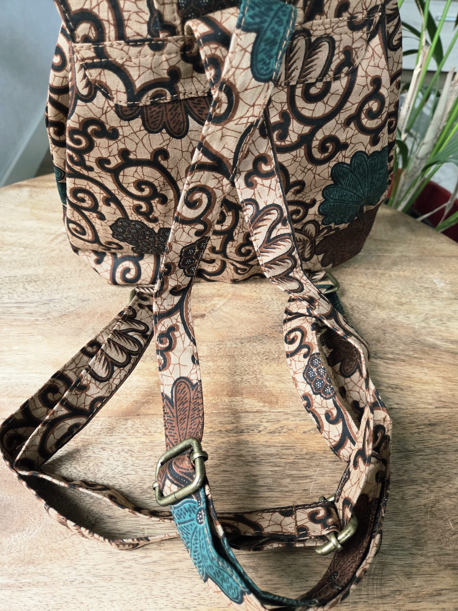 Rugtasje Beige Groen Bruin (3)